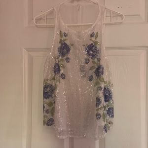 Abercrombie sequined floral top